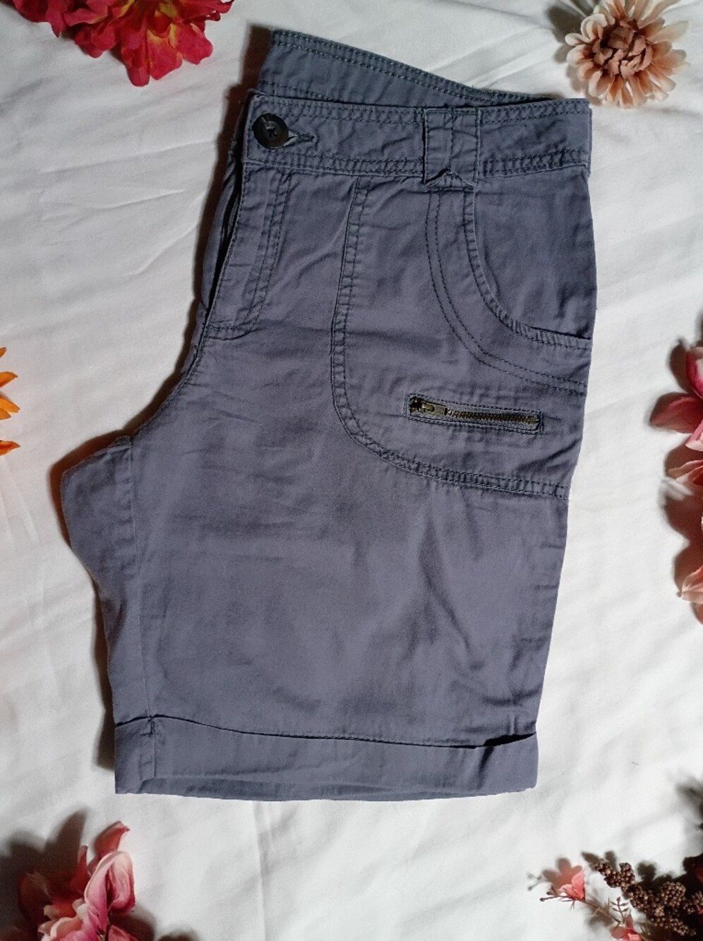 Women's  Casual Gray Cargo/Bermuda Shorts